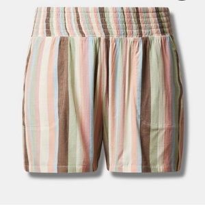 Torrid Rayon Slub Smocked Waist Beach Short  Size  1X